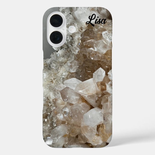 Funda iPhone 16 Estuche para iPhone Quartz Crystal Sturdy personal (Reverso )