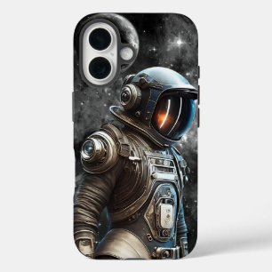 Funda iPhone 16 Estuche para iPhone retro astronauta 8.º Arte