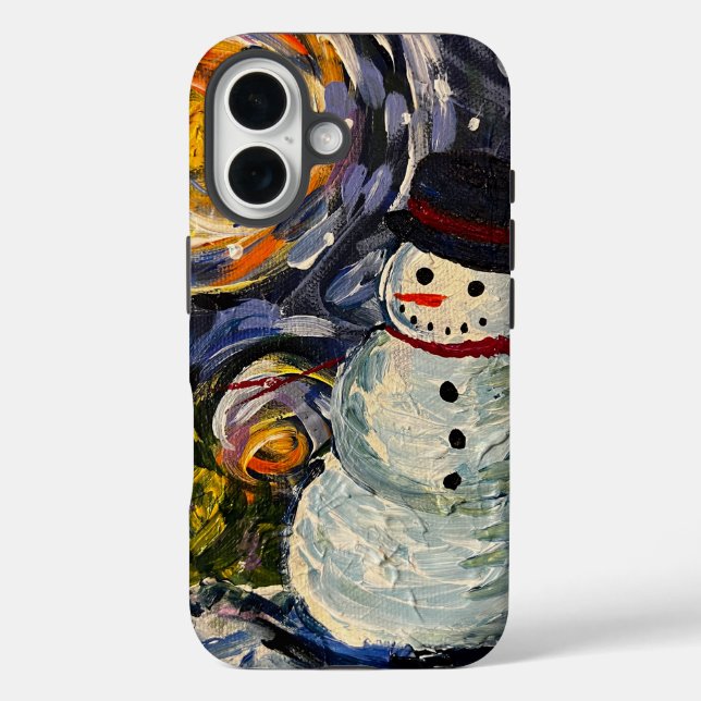 Funda iPhone 16 Estuche para iPhone Snowman (Reverso )