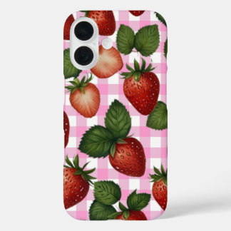 Funda iPhone 16 Estuche para iPhone Strawberry