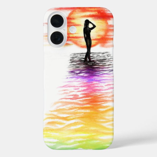Funda iPhone 16 Estuche para iPhone Sunset Lady (Reverso )