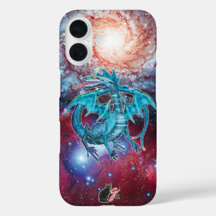 Funda iPhone 16 Estuche para iPhone Turquoise Cosmic Dragon Funda-