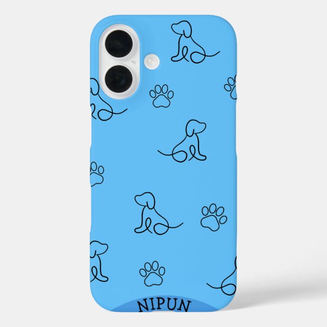 Funda iPhone 16 Estuche para iPhone y iPad Perro y Paw (Reverso )