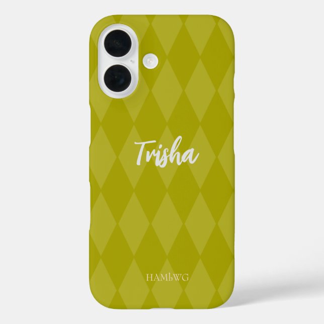 Funda iPhone 16 Estuche para teléfono celular HAMbyWG - Argyle (Reverso )