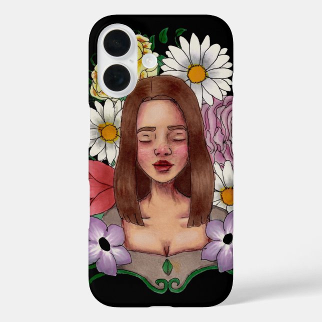 Funda iPhone 16 Estuche para teléfono con flores hermosas (Reverso )
