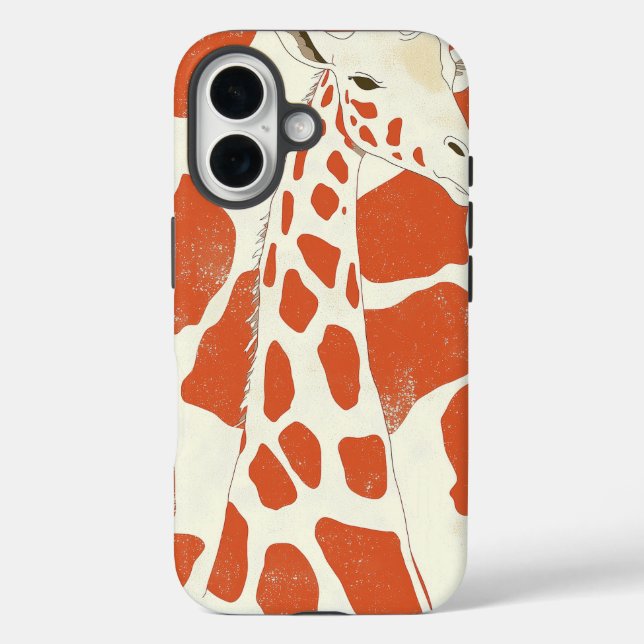Funda iPhone 16 Estuche para teléfono de impresión de jirafa minim (Reverso )