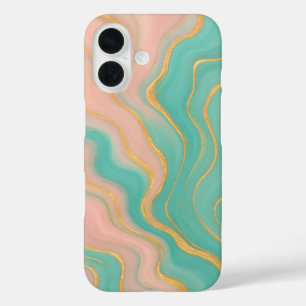 Funda iPhone 16 Estuche para teléfono de las olas de mármol de Pas