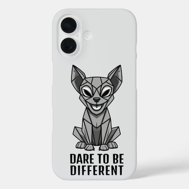 Funda iPhone 16 Estuche para teléfono de perro geométrico (Reverso )