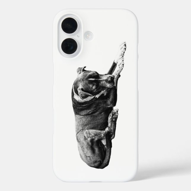 Funda iPhone 16 Estuche para teléfono de perro sombreado (Reverso )