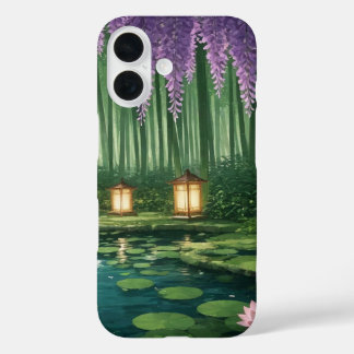 Funda iPhone 16 Estuche para teléfono iPhone16 Bosque de Bambú y W