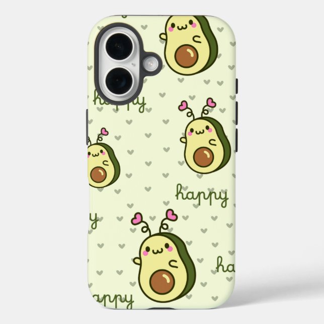 Funda iPhone 16 Estuche para teléfono Kawaii Aguacate - Estuche Cu (Reverso )