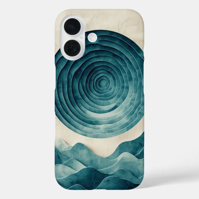 Funda iPhone 16 Estuche para teléfono Vortex oceánico profundo (Reverso )