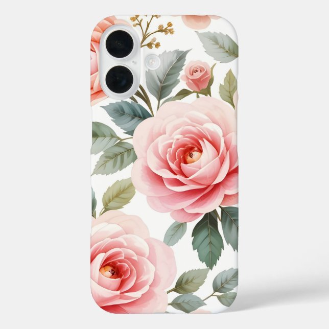 Funda iPhone 16 Estuche Pink Rose Bloom iPhone / iPad (Reverso )