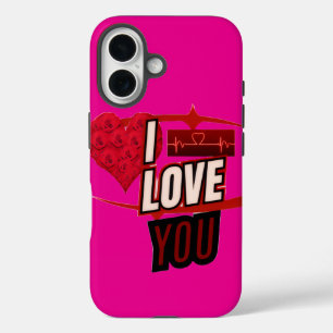 Funda iPhone 16 Estuche Romantic Heartbeat Red Rose Phone