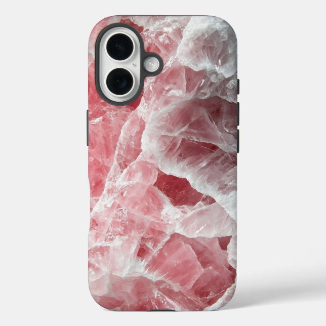 Funda iPhone 16 Estuche Rosa Quartz Crystal Phone (Reverso )