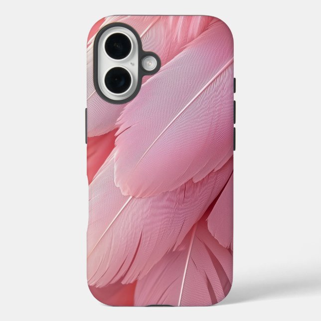 Funda iPhone 16 Estuche Rubor Flamingo Feather Phone (Reverso )