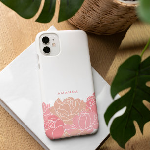 Funda iPhone 16 Estuche Rubor Pink Peonies para iPhone personaliza
