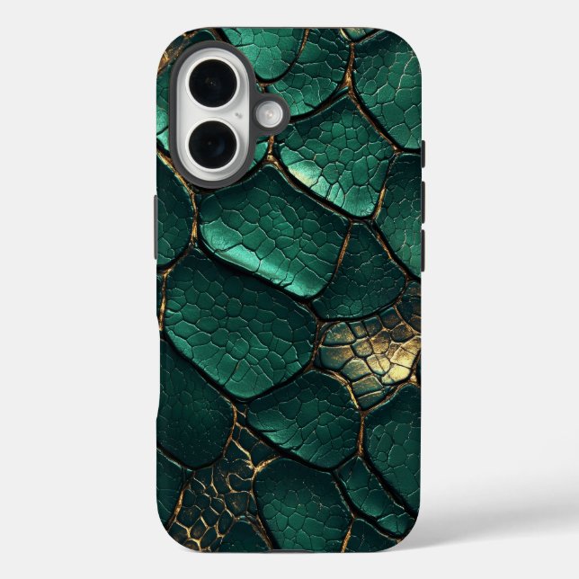 Funda iPhone 16 Estuche Serpent Luxe Piel de serpiente Phone (Reverso )