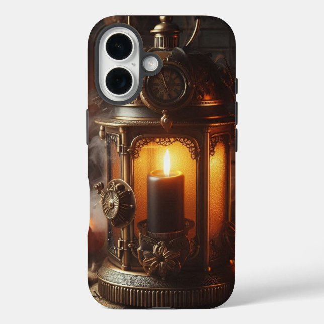 Funda iPhone 16 Estuche Steampunk Halloween Lantern para iPhone /  (Reverso )