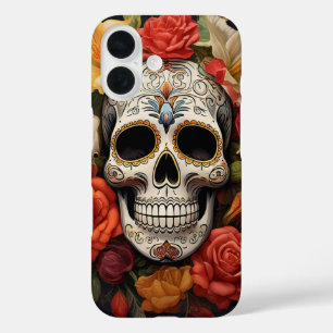 Funda iPhone 16 Estuche Sugar Skull Floral para iPhone / iPad