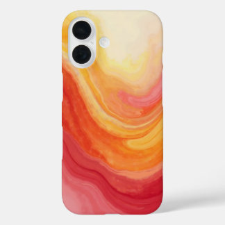 Funda iPhone 16 Estuche Sunset Swirl para iPhone - Amarillo, Rojo 