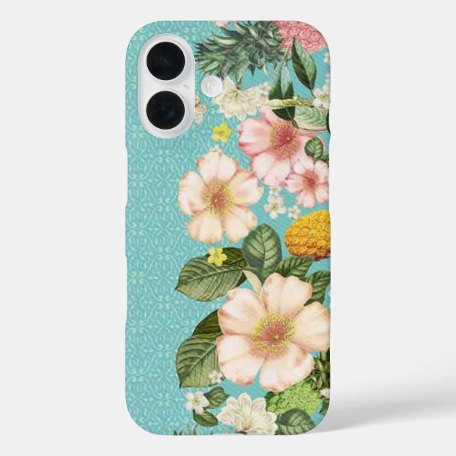 Funda iPhone 16 Estuche Tropical Hawaiian Turquoise para iPhone (Reverso )