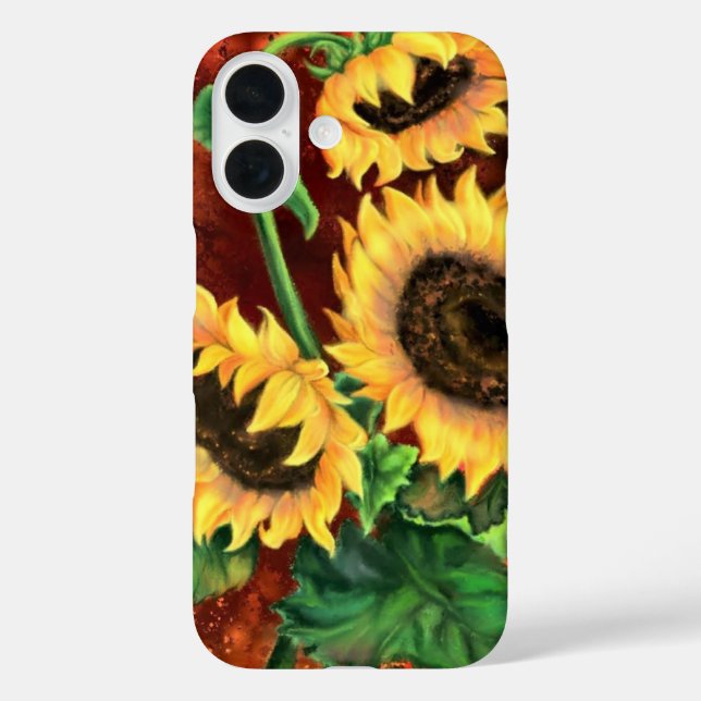 Funda iPhone 16 Estuche Watercolor Sunflower para iPhone (Reverso )