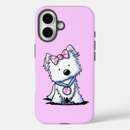 Funda iPhone 16 Estuche Westie Dot Girlie Dog para iPhone