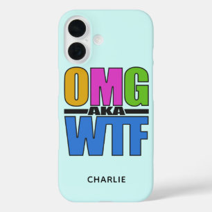 Funda iPhone 16 Estuches de teléfono monograma de OMG alias WTF pe