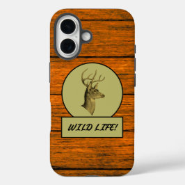Funda iPhone 16 Estuches para iPhone de grano de madera Buck Head