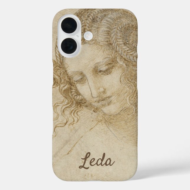 Funda iPhone 16 Estudio para la cabeza de Leda de Leonardo da Vinc (Reverso )