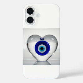 Funda iPhone 16 Evil Eye Heart Icon Modern Graphic Design