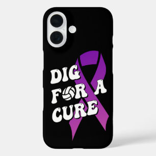 Funda iPhone 16 Excavar por una cura, voleibol de concienciación s