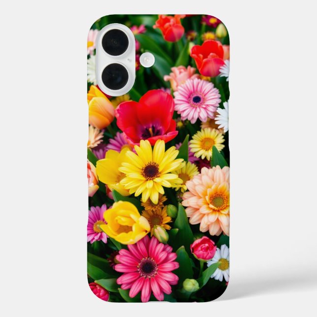 Funda iPhone 16 Explosión en la flor de primavera - Mezcla de flor (Reverso )