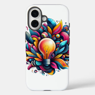 Funda iPhone 16 Explosión vibrante de bombilla de abstracto