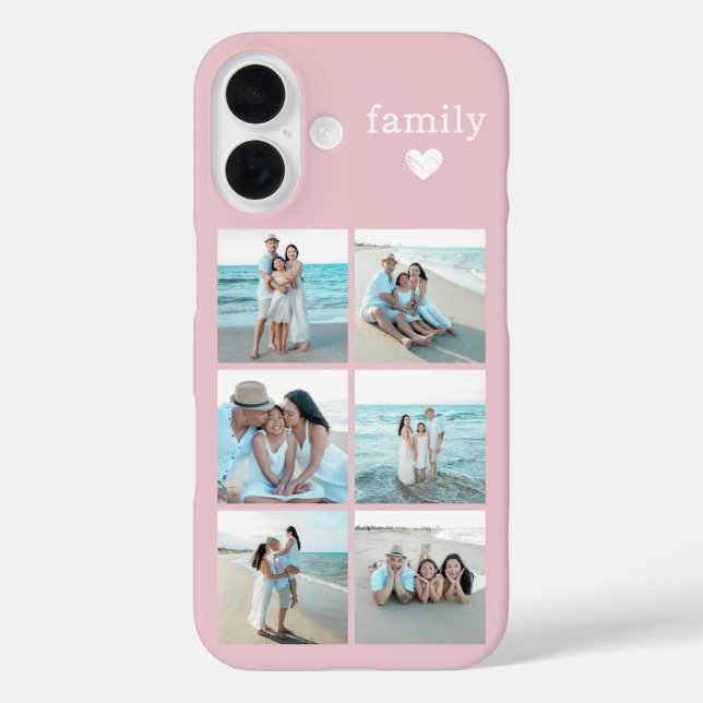 Funda iPhone 16 Familia 6 Foto Rosa Rubor (Reverso )