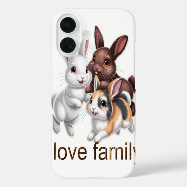 Funda iPhone 16 Familia de conejos  (Reverso )