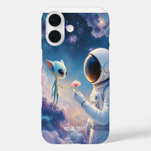 Funda iPhone 16 Fantasía suave astronauta flor espacial