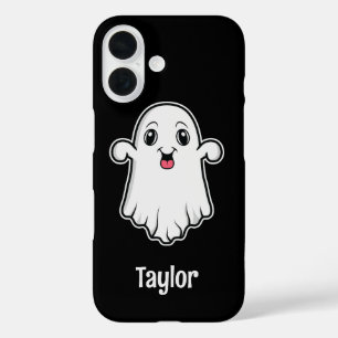 Funda iPhone 16 Fantasma feliz Personalizado con nombre personaliz