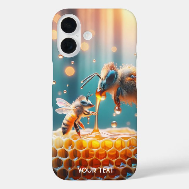 Funda iPhone 16 Fantasy Abejas cutas Momma Baby (Reverso )