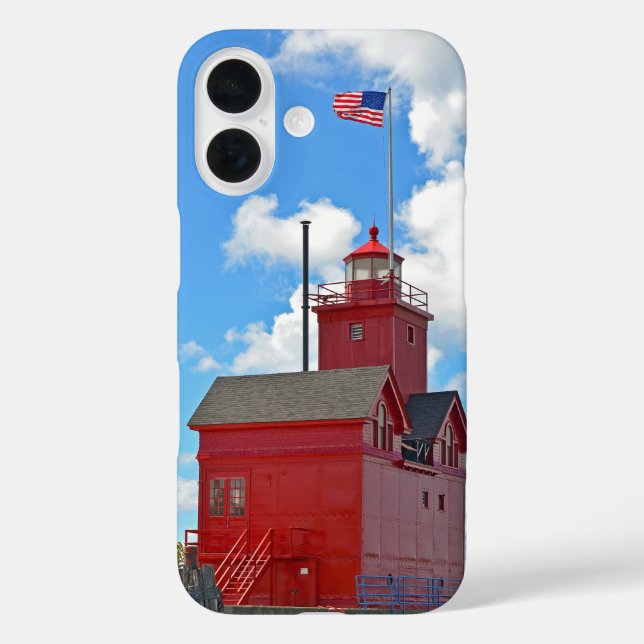 Funda iPhone 16 Faro "Gran Rojo" en Michigan (Reverso )