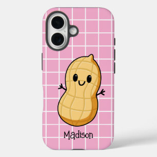 Funda iPhone 16 Feliz Cacahuete Kawaii de Dibujos Animados – Nuez