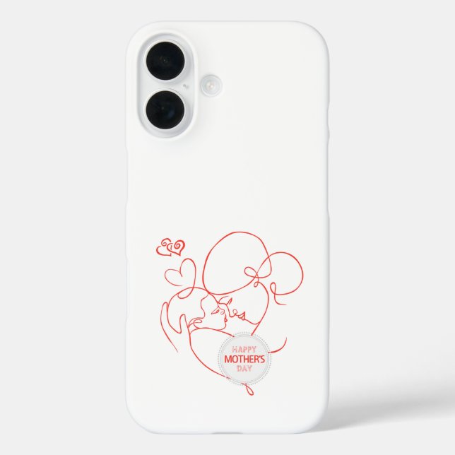 Funda iPhone 16 Feliz Día de la Madre (Reverso )