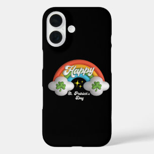 Funda iPhone 16 Feliz día de San Patricio Cute Rainbow