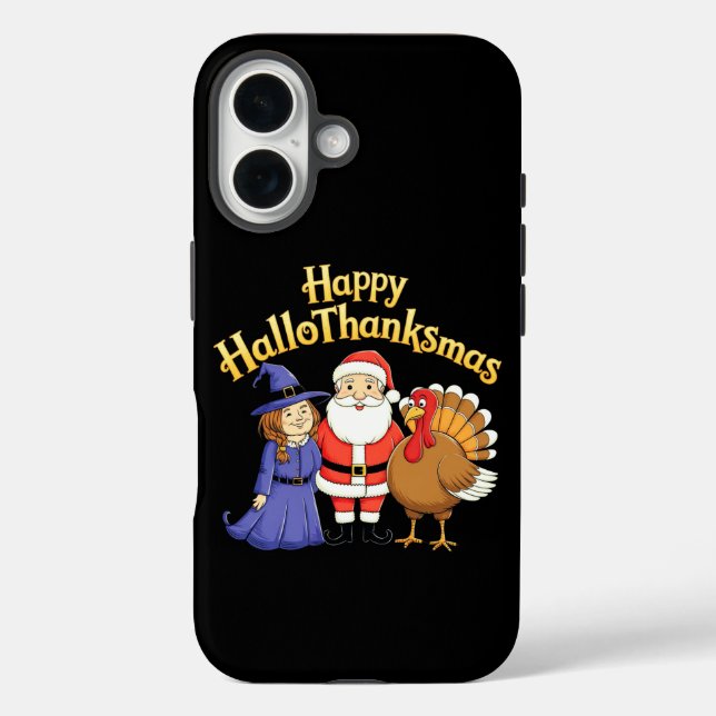 Funda iPhone 16 Feliz diseño de los amantes de HalloThanksmas (Reverso )