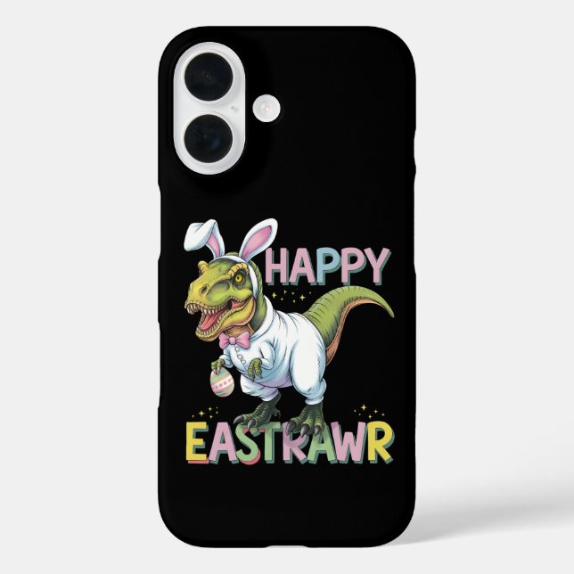 Funda iPhone 16 Feliz Eastrawar T Rex Easter Dinosaur Egg (Reverso )