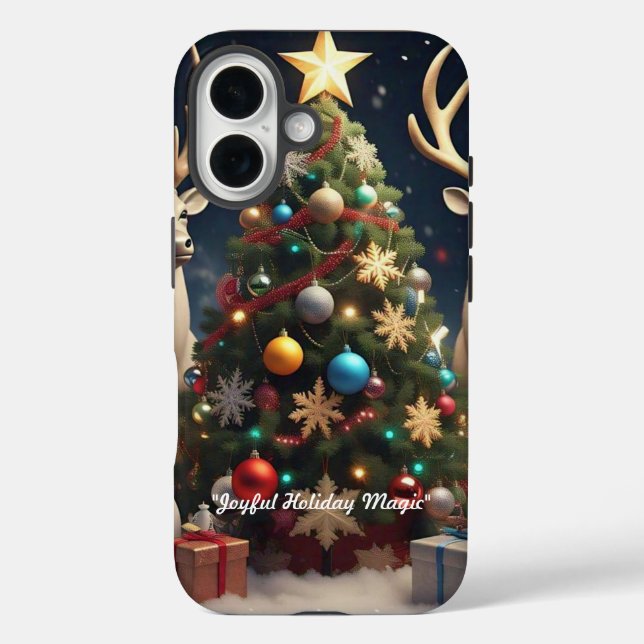 Funda iPhone 16 "Feliz Feliz Navidad Alegre" (Reverso )