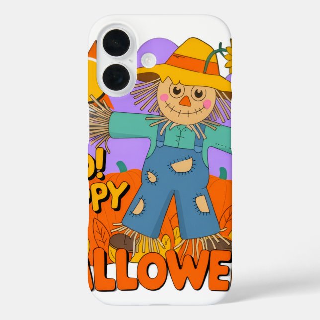 Funda iPhone 16 Feliz Halloween chico  (Reverso )