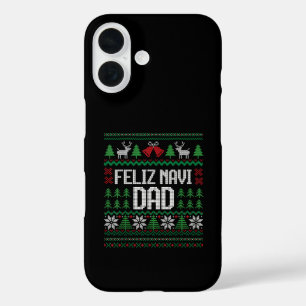 Funda iPhone 16 Feliz Navi Papá Funny Ugly Sweater Navidad