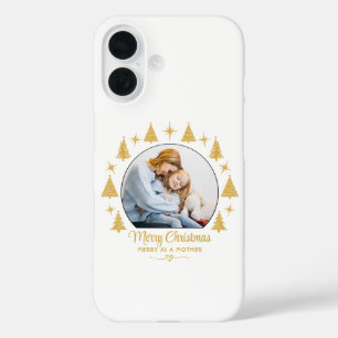 Funda iPhone 16 Feliz Navidad Alegre Como Una Madre Foto De Oro Bl